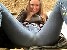 Outdoor Solo Masturbation Scene With Curly Blonde