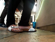 candid sexy girl feet close up