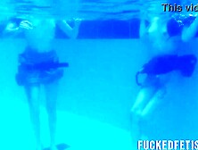 2 cuties pool underwater getting lascivious