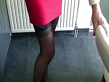 Kyra in secrets in Lace Nylons