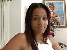 Young ebony slut Bambi Wolfe gets her pussy fucked