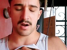 Dragon Rojo cums on Dimitry's ass after rough anal