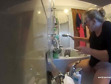 peeking at stepmom with cock in hand