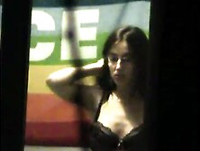 Window peep - French girl peace flag edited compil