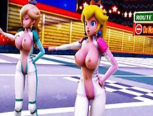 Mmd Peach And Rosalina Kissme