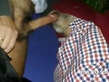 Two hairy men fuck in the forest without taking off their clothes