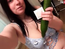 Moist Cute Amateur Ellie Lush Masturbates Solo & Bangs Her Constricted Twat With Thick Cucumber - Mydirtyhobby