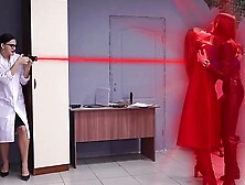 Hot Superheroines In Sexy Costumes Captured And Fucked By A Lesbian Scientist