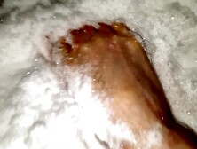 Barefoot and naked in snow