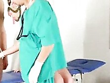 Young couple examined by doctor