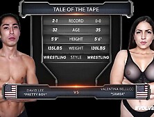Valentina Bellucci Naked Wrestling Battle vs David Lee Sitting On His Face Then Penis Rides