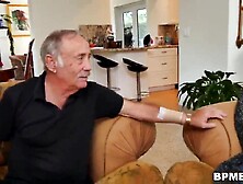 2 grandpas took some Viagra to banged tasty dark haired Sydney