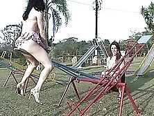 Adriana And Patricia At The Playground