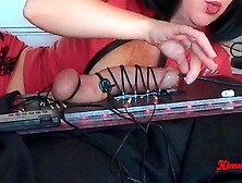 Frenulum 1 finger hand-job tied electro sound dick torture