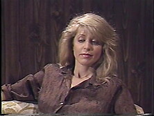 Hot blonde 80s porn queen in sexy lingerie has strap-on fuck