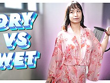 4K See Through Kimono Soaked.  Dry vs Wet with Elixir Elf