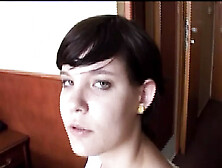 Sexy German bitch stuffs herself with a big dildo