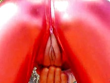 Outdoors in Spandex Catsuit