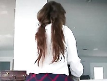 Adorable Schoolgirl Rides A Cock Hard