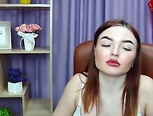 Busty Redhead Nicolpot Strips Bra Closeup On Solo Webcam Show