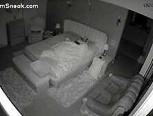 Hacked Cam - Brunette Riding By Nightlight In Bed.