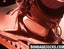 Rough Anal Play - Bondage Domination with Baseball Bat on Submissive Guy