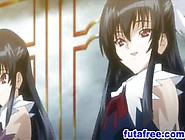 Two hentai babes showing their pussy vibrated