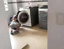 I Find My Neighbor Alone With A Tremendous Booty Washing Clothes In Shorts And I Fuck Her For Whore