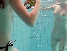 Mia And Petra Undress Eachother In The Swimmingpool