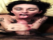 Gorgeous Spinner Girl With Pink Nails Jerk You Off