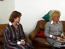 Hairy German matures fuck in foursome