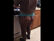 Spying on wife’s sister cooking lunch for us in her stocking on no pants