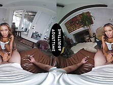Kylie Le Beau rides a big cock in vr with intense passion on the sofa.