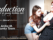 Teeny Babe Funky Town Gets Seduced By Her Horny Neighbour Anita M. In The Living Room (18+)