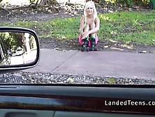 Dirty Blonde Teen Banged In The Back Seat