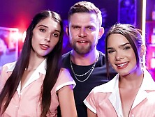 Aria Sloane and Ivy Ireland are fucking with a shared dick