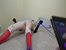 Tied The Girl & Ohmibod Remote Vibrator Vibrated Her To Orgasm Convulsion