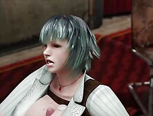 Lady From Devil May Cry 4 Gets Cum In Her Mouth During a Titty Fuck