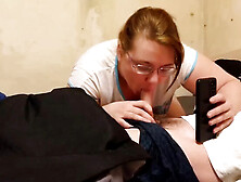 SchoolPrincess Step Sister Deep Throat Fuck & Cum Swallow - Big Tits Homemade MILF