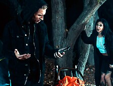 Tattooed brunette Joanna Angel fucked hard in the doggy style