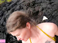 Jade Kink Gagging Deepthroat Blowjob & Facial on Nude Beach - Amateur Blonde Slut