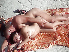 Voyeur On Public Beach.  Sex With Girl With Silicone Boobs