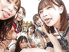 Harem Vr: Toe Licking,  Thigh Licking,  Nipple Licking,  Drooling Creampie Sex With 6 Schoolgirls! - Japanese Reverse Gangbang