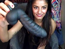 WILD SEXY ORIENTAL YOUNGSTER TAKES MONSTER EBONY DILDO