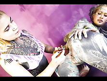 Tattoo lezzies anal fuckmachine games - squirting and real climax