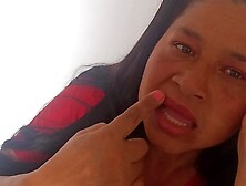 Sexy Mature Colombian Debuts Her New Dildo by Giving Her Wet Blowjob in Her Mouth