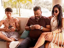 Sarah Black - Shameless Stepmother Fucks Her Stepson While Her Husband Goes Out To Take A Call