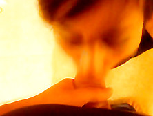 Handcuffed ex sucks my wang with sole finish