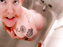 Showering Horny Trans Man Soaping Up Masturbating Moaning Chest Squeezing