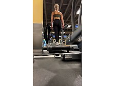 Nice Blonde Candid Treadmill Ass